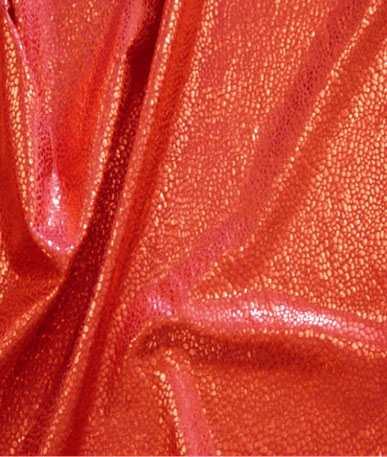 Holographic Mini Pebble Design Lycra Fabric | Red