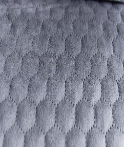 Honey Comb Velvet Upholstery Fabric - Grey