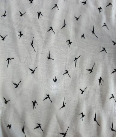Embroided Dove Chiffon Polyester  | White