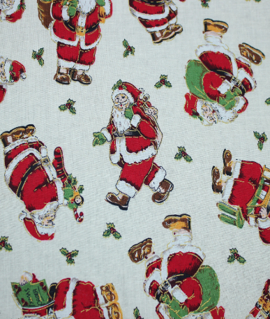 Christmas Santa Print Poplin 