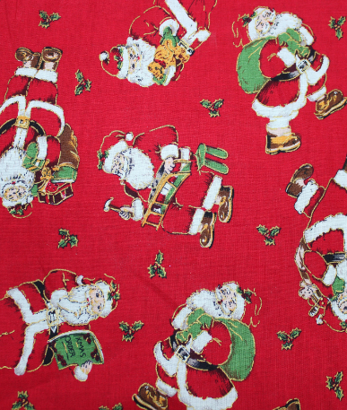 Christmas Santa Print Poplin 