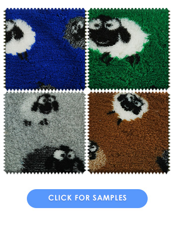 Vet Fur Fabric Non Slip Sheep Print | Grey