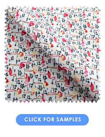 Flamingo Printed Fabric  | Multi