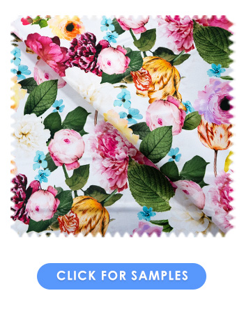 Floral Flourish Printed Fabric  | Multi