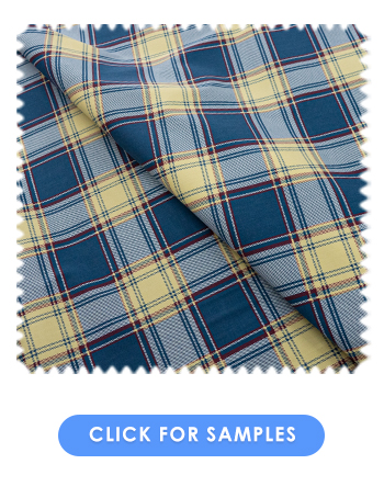 Cotton Ticking Fabric -Tartan Print - Clearance