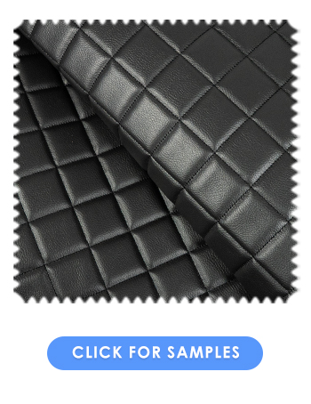 Cube Quilted Vinyl Fabric | Black