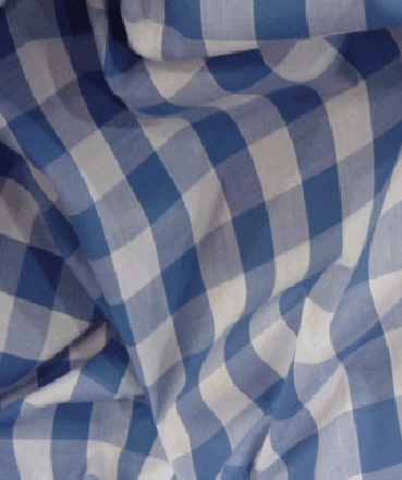 Gingham Fabric 1 Inch Check - Sky Blue