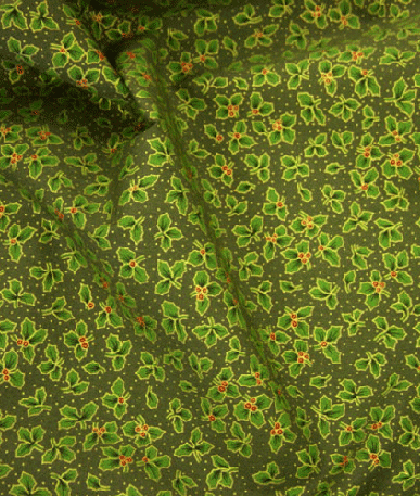 Christmas Print Holly 3 Leaf (CP0501) - Green
