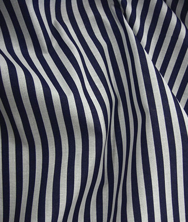  Stripes on Polycotton(to clear) | Navy