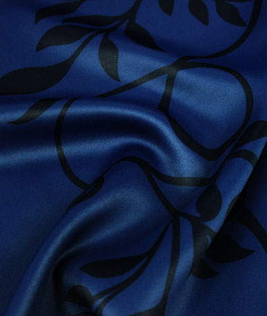 Polyester Dimout (C) - Navy Flower Print