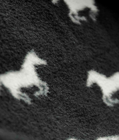 Pony Print Fleece | Black and White
