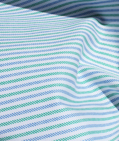 Clearance Pinstripe Cotton (D) - Blue and Green Pinstripe