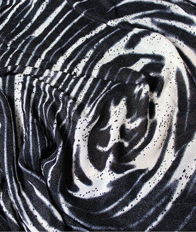 Light Dress Fabric (D) - Black & Cream Swirl