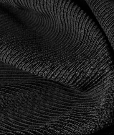 Pleated Poly Viscose Jersey (D) - Black