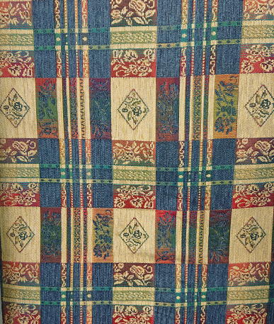 Tartan Tapestry Style Fabric - Dark Multi